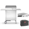 Pack Plancha électrique Chef 55 Lisse + Chariot Fermé + Housse + Capot - PLANET -Weber Soldes pack plancha elec chef 55 lisse char ferme houscapot